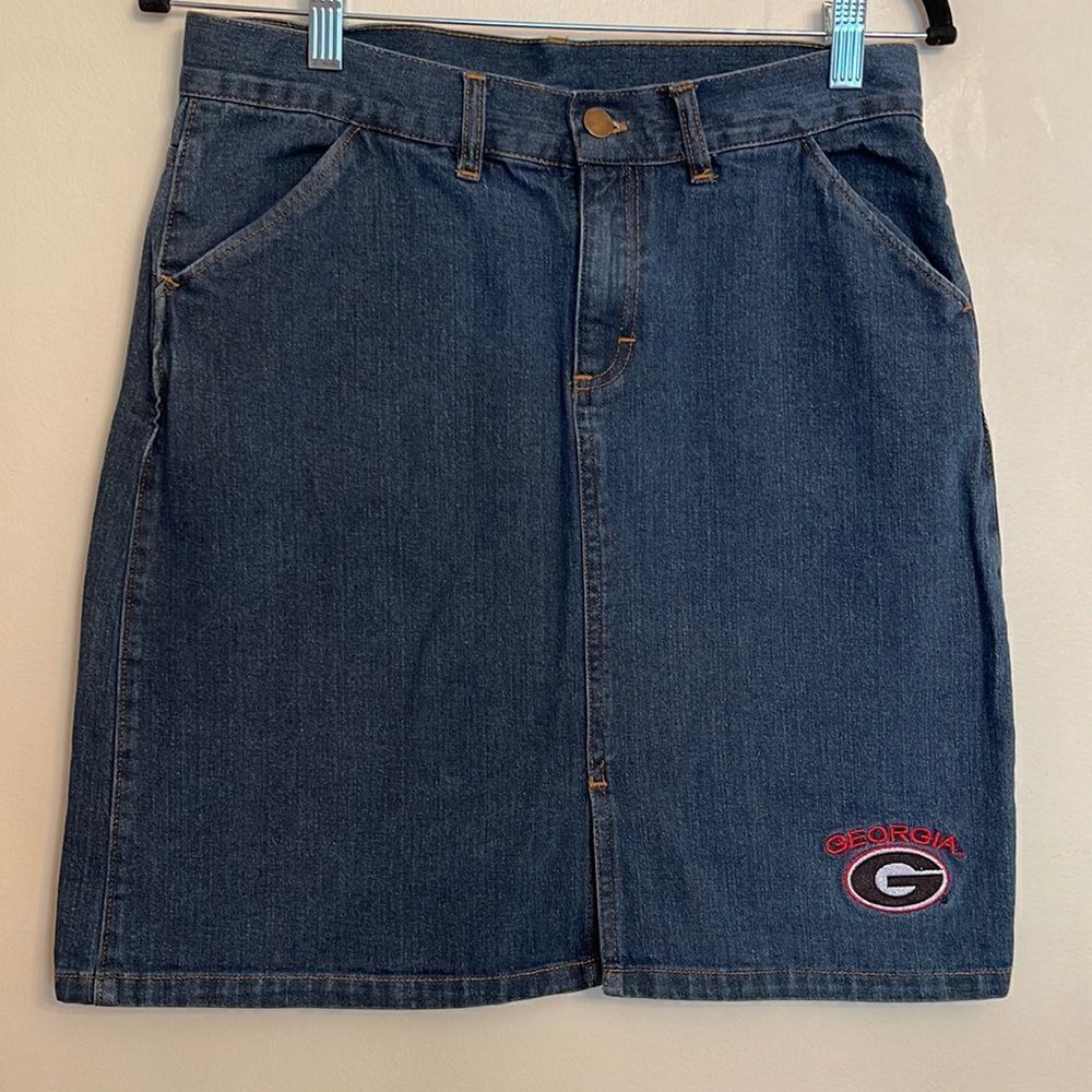 Red Oak Sportswear UGA Denim Mini Skirt